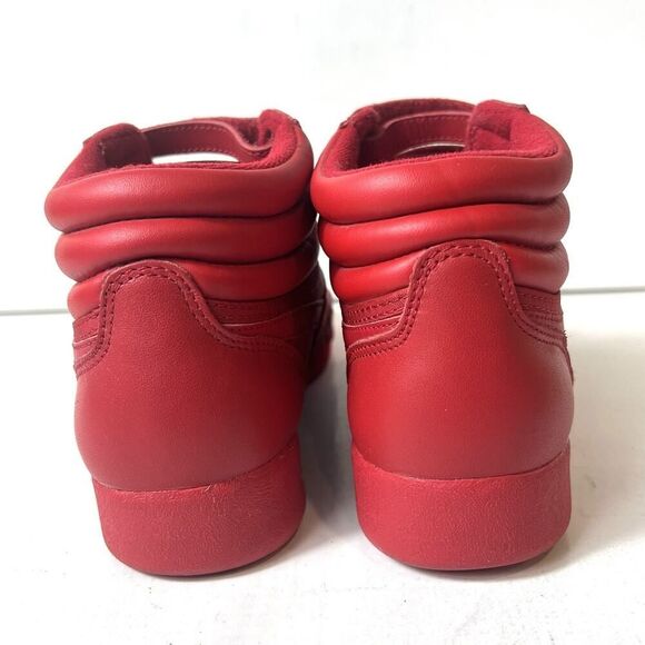 Vintage Reebok Freestyle High Tops 1980s Retro Red Womens Size 7 Lace Up Sneaker - Picture 9 of 11